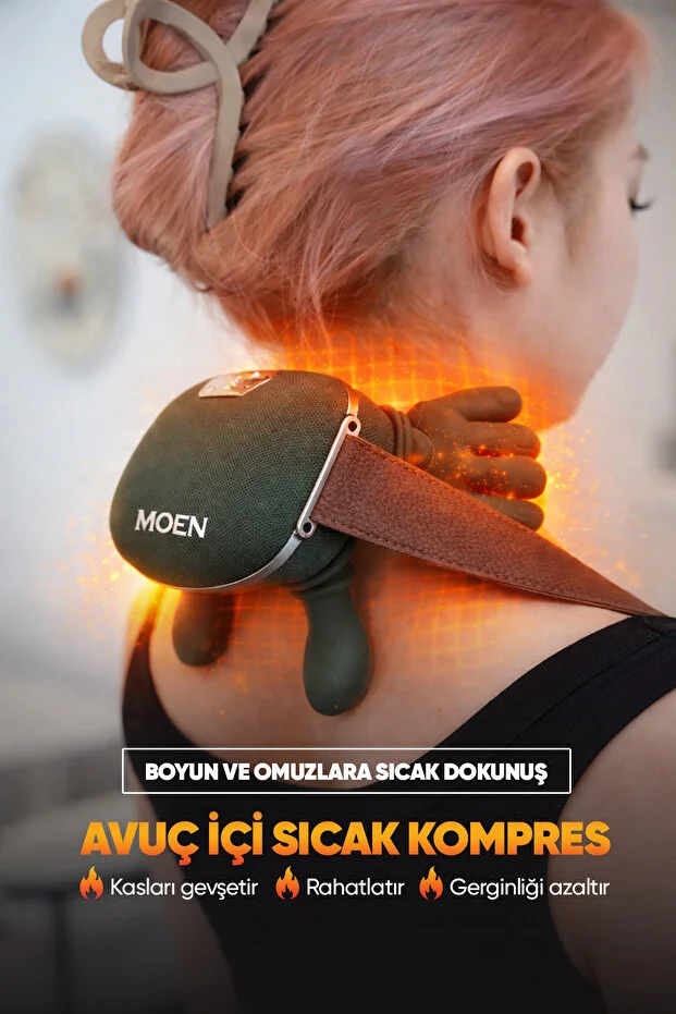 Gerçek El Hissi Sunan Isıtmalı Boyun Masaj Aleti (Parmak Teknolojisi) Şarjlı| Boyun, Omuz,Sırt,Bacak